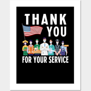 Thank You for Your Service - Frontliners - First Responders Posters and Art